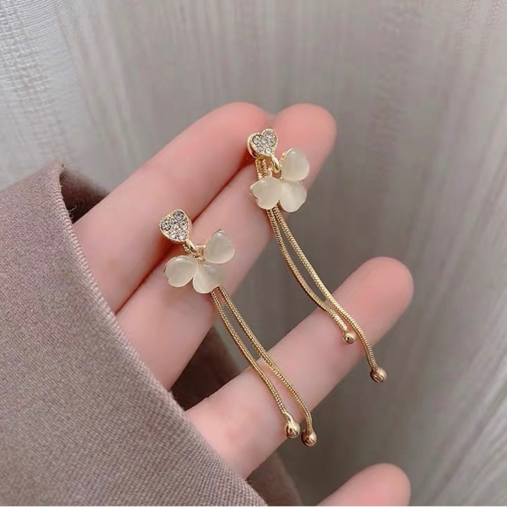 Silver tassel earrings
